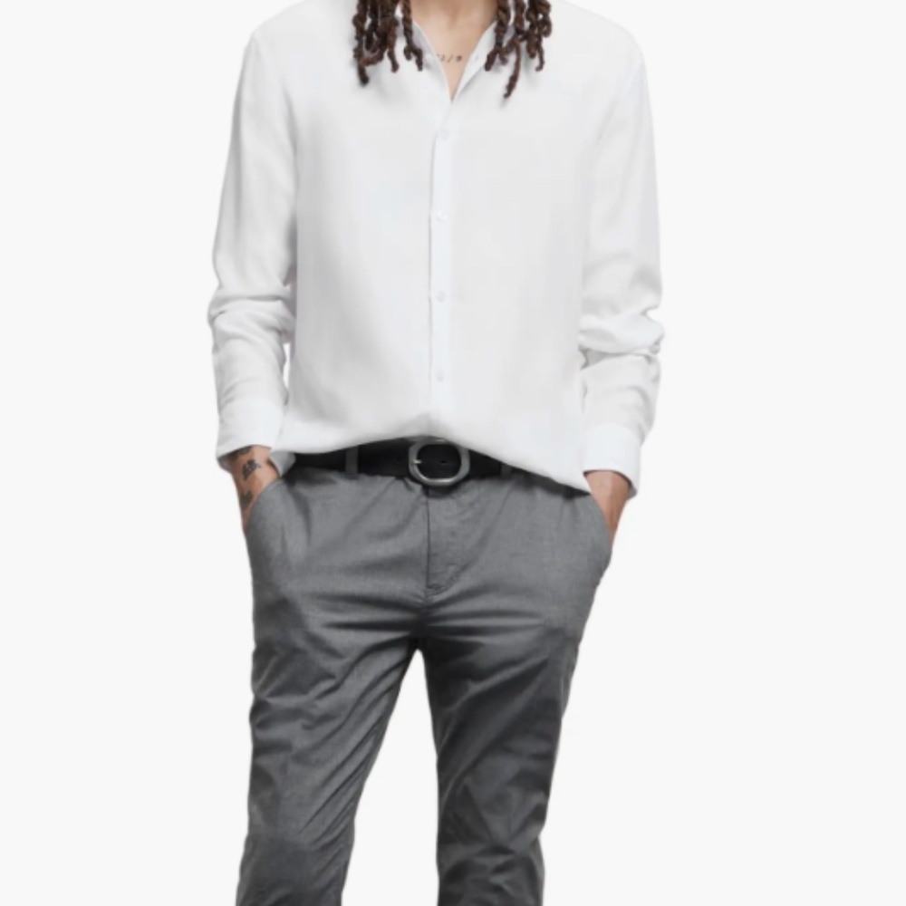 John Varvatos Cotton Button Down Shirt (size 14.5) white, NWT